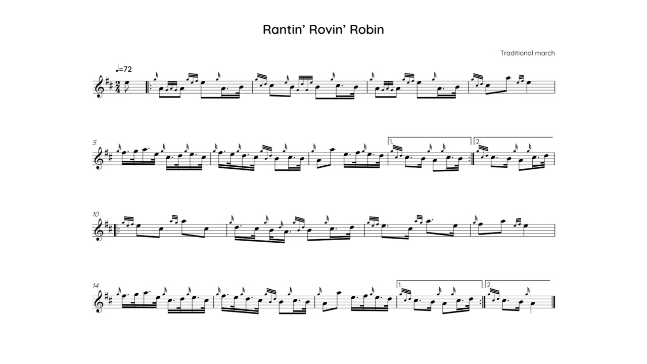 Rantin', Rovin', Robin, low pitch half speed