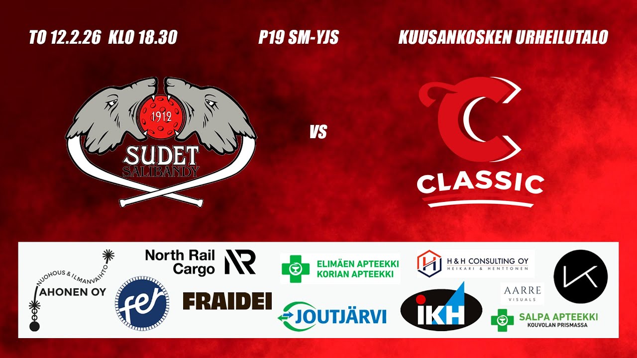 P19 SM Sudet SB - Classic, 12.2.2026 | Sudet Salibandy Kouvola