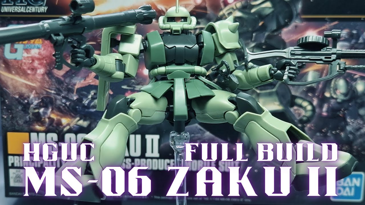 HGUC Zaku II (MS-06) — Full Gunpla Build + Assembly Showcase