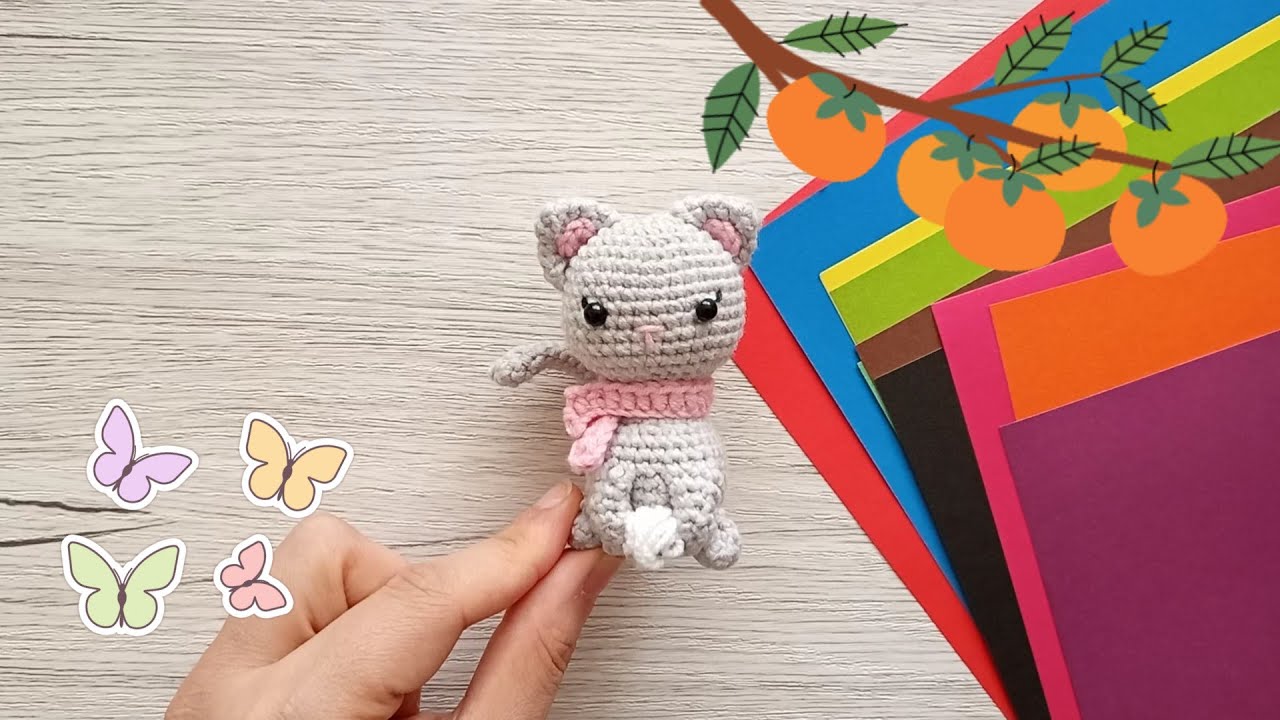 آموزش بافت عروسک گربه نشسته ،قسمت دوم 🐈