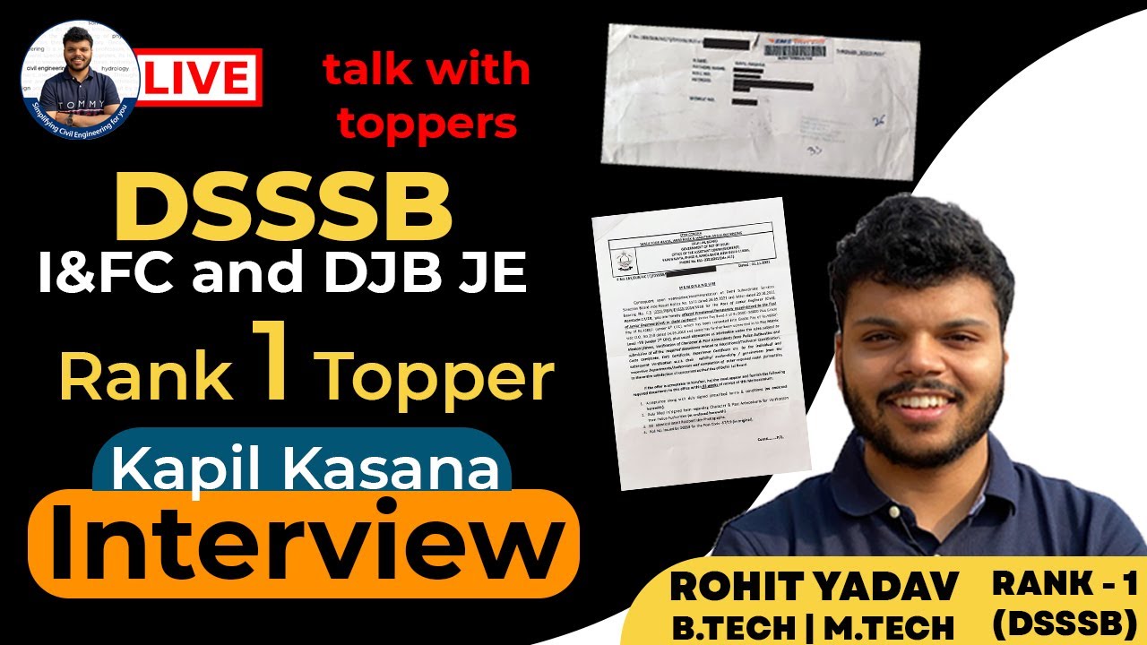 DSSSB JE  Rank 1  Topper Interview | 19 साल के डिप्लोमा Student ने कैसे पायी Success 24 की उम्र में