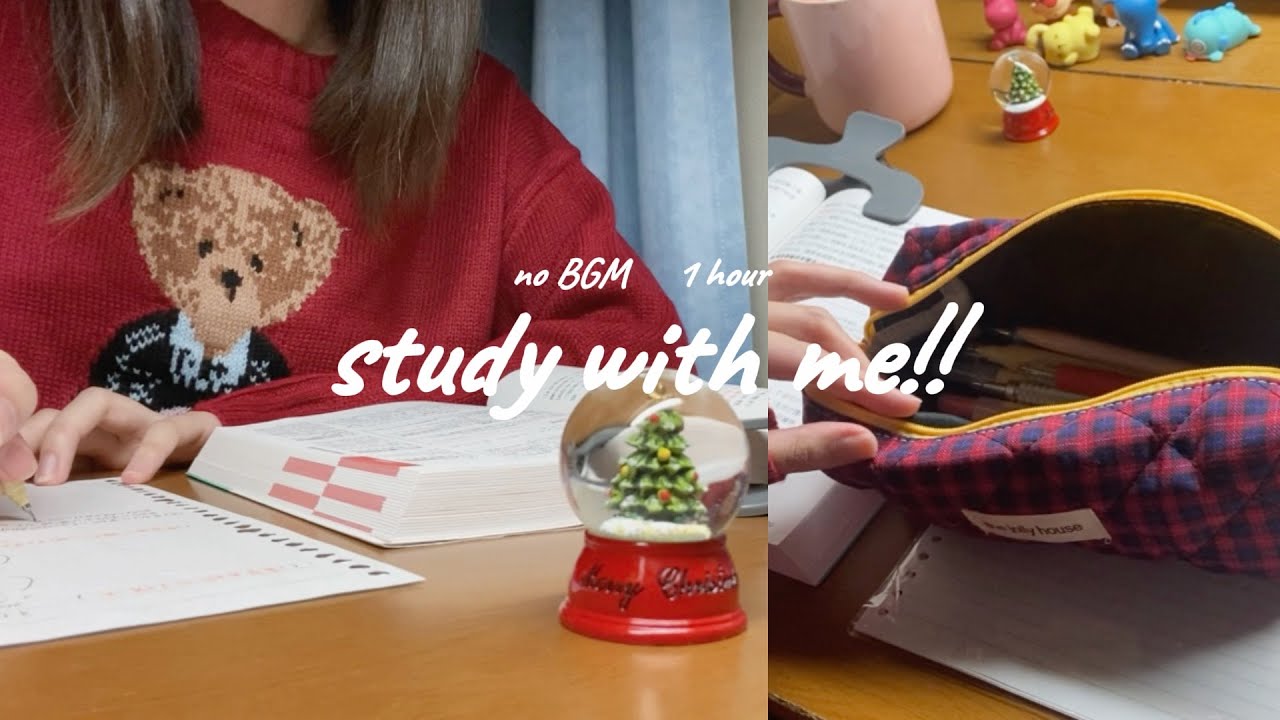 【study with me!!】クリスマスも一緒に勉強しよう🎄🎅🏼✮*｡ﾟ | 1 hour | no BGM
