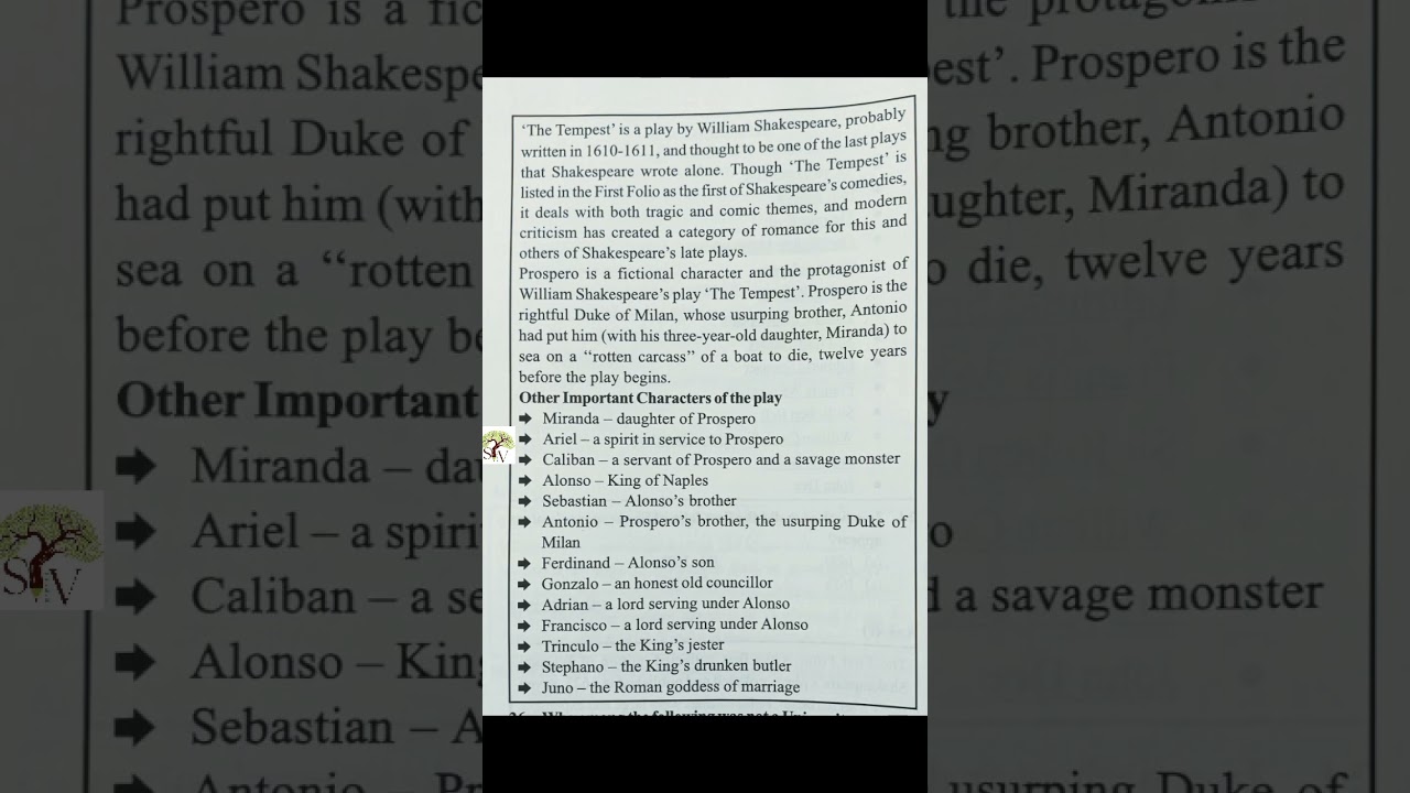 The Tempest- William Shakespeare and characters
