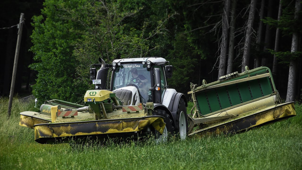Let‘s Drive Valtra T214 mit Krone B870CV Collect beim 2. Schnitt 2019 Teil 1