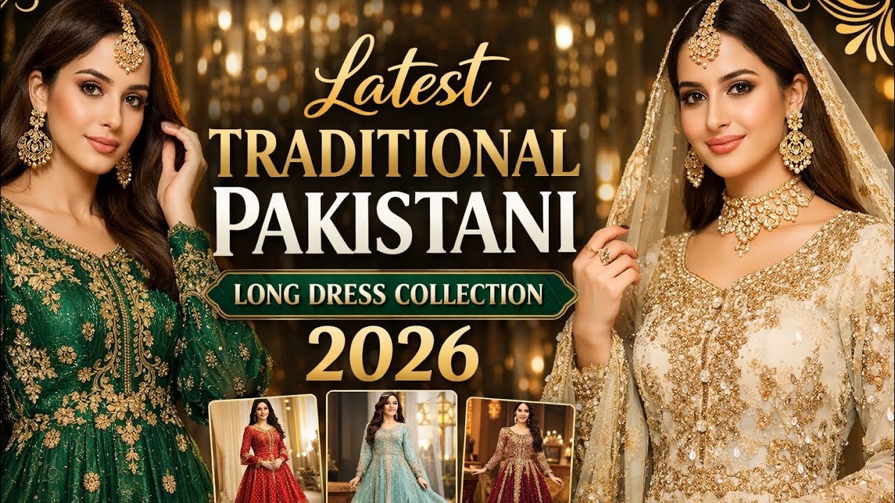 Latest Traditional Pakistani Long Dress Collection 2026