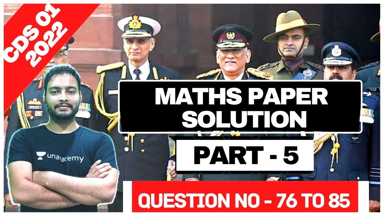 CDS 01/2022 Maths Paper Solution Part 5 | With Tips and Tricks | Career Study | Sandeep Sir |