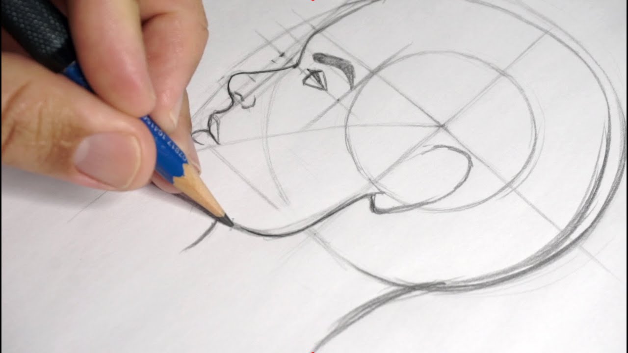COMO DESENHAR UMA CABEÇA EM 3 POSIÇÕES USANDO O MÉTODO LOOMIS - Sketch 24/60