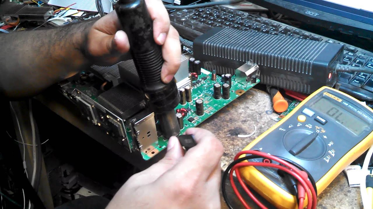 Reparación Xbox 360 Falcón foco rojo en la fuente