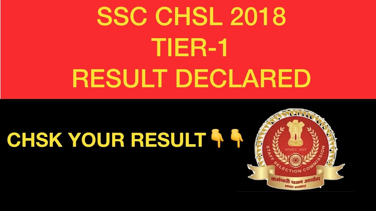 SSC CHSL 2018 Tier-1 Result Declared
