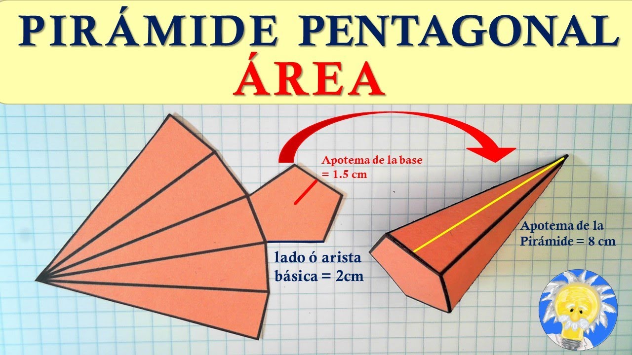 🔺 ÁREA PIRÁMIDE PENTAGONAL Área Lateral, Área de la Base,  y Área Total PIRÁMIDE  | Juliana la Profe