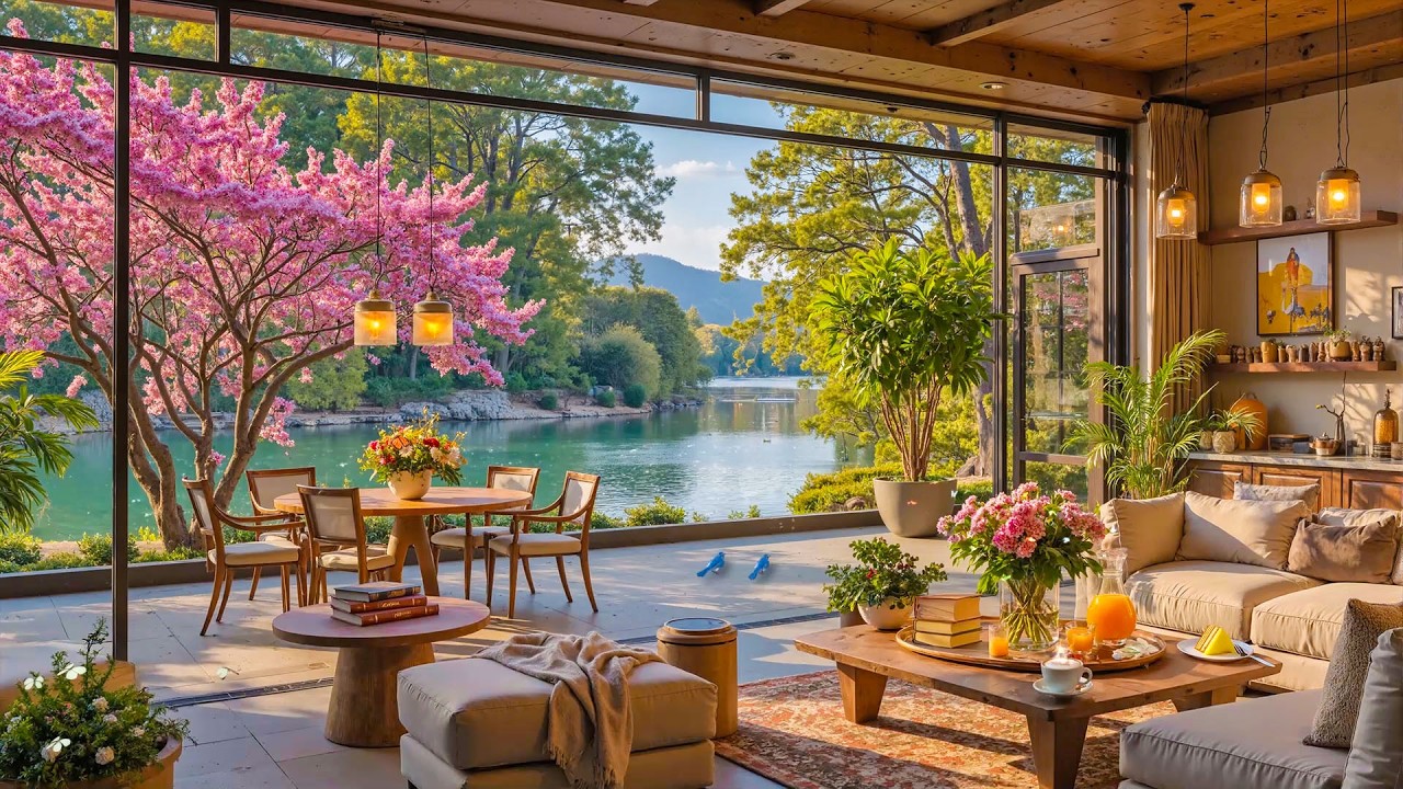Morning February Spring Jazz 🌸 Cozy Coffee Porch Ambience with Smooth Jazz Music for Good Mood