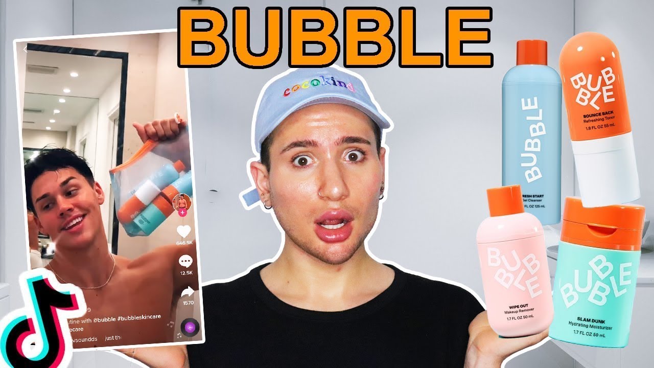 I tried tiktok viral BUBBLE SKINCARE for 2 weeks first brand made for teen skin?