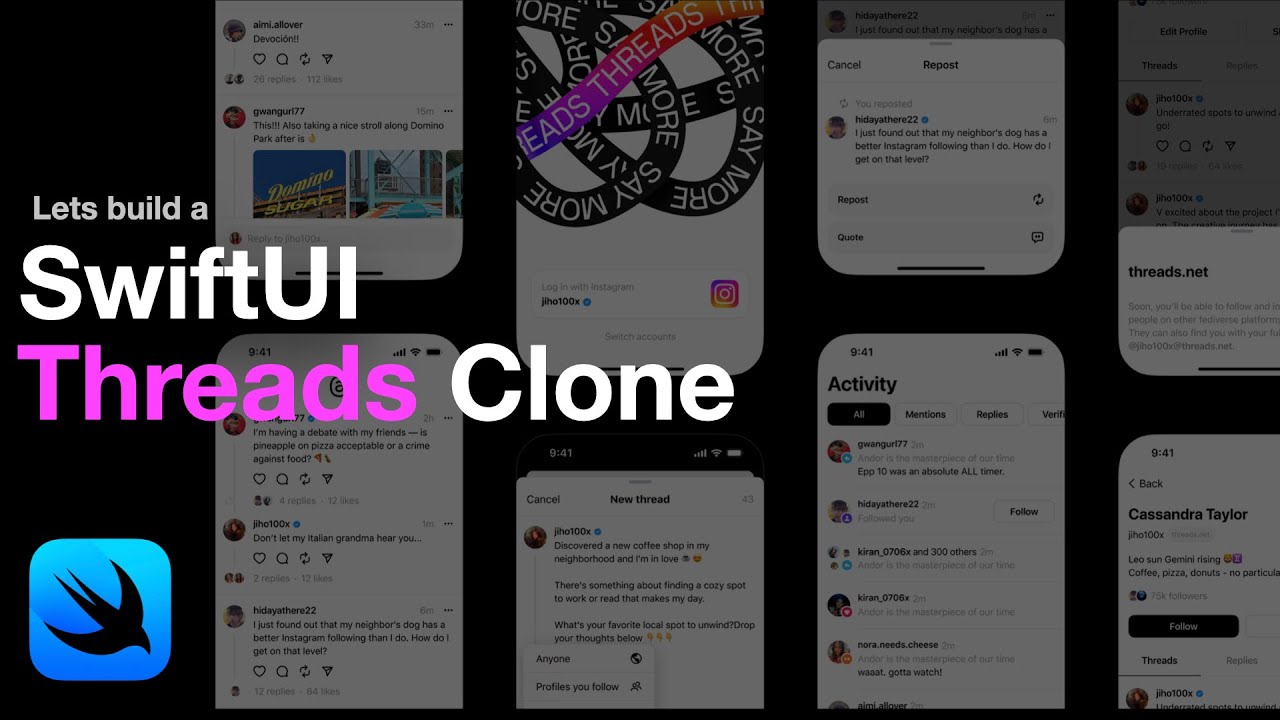 🔴 SwiftUI Threads Clone | iOS 17 | async/await | Firebase | 2023