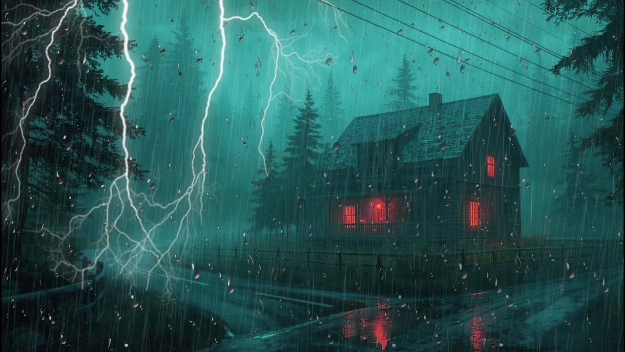 Chuva Forte e Trovões na Cabana 🌧️ Para Dormir Profundamente e Relaxar à Noite