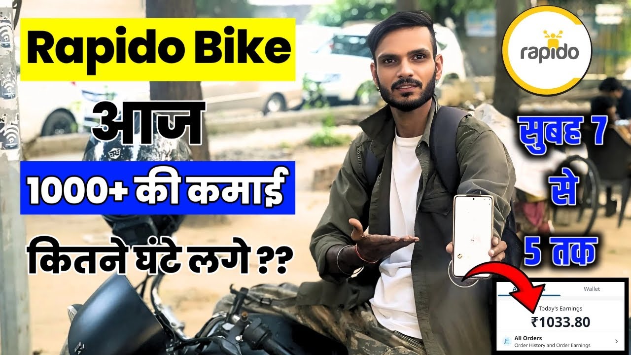  ₹1000+ Earning Challenge In Rapido Captain || Rapido Bike Taxi Full Day Earning ||