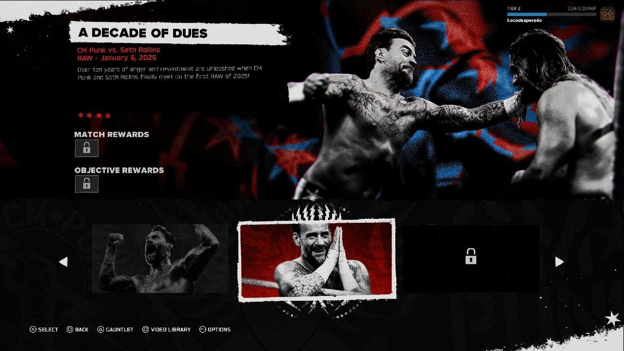 WWE 2K26 Showcase A Decade Of Dues CM Punk Vs. Seth Rollins RAW January 6 2025 All Objectives