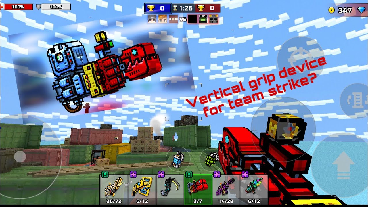 Vertical grip device is really good for team strike/pixel gun 3d