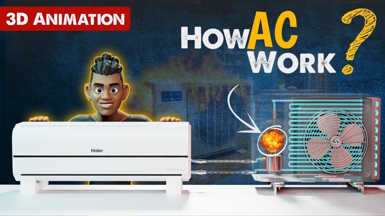 How to AC works 3D Animation in Hindi...AC काम कैसे करता है? #samajh