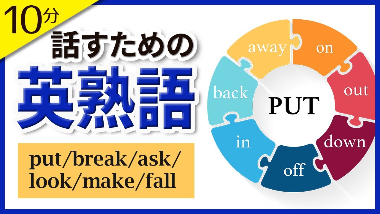 【話すための英熟語②】put/break/ask/look/make/fall編 句動詞【050】