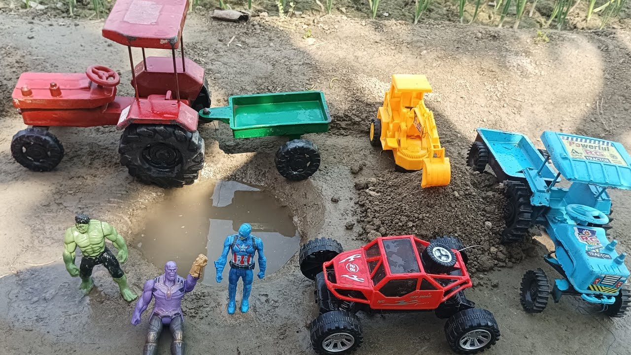 मिनी Tractor गया JCB को ढूँढने || रास्ते में Monster gadi और CNG auto मिली #toys 