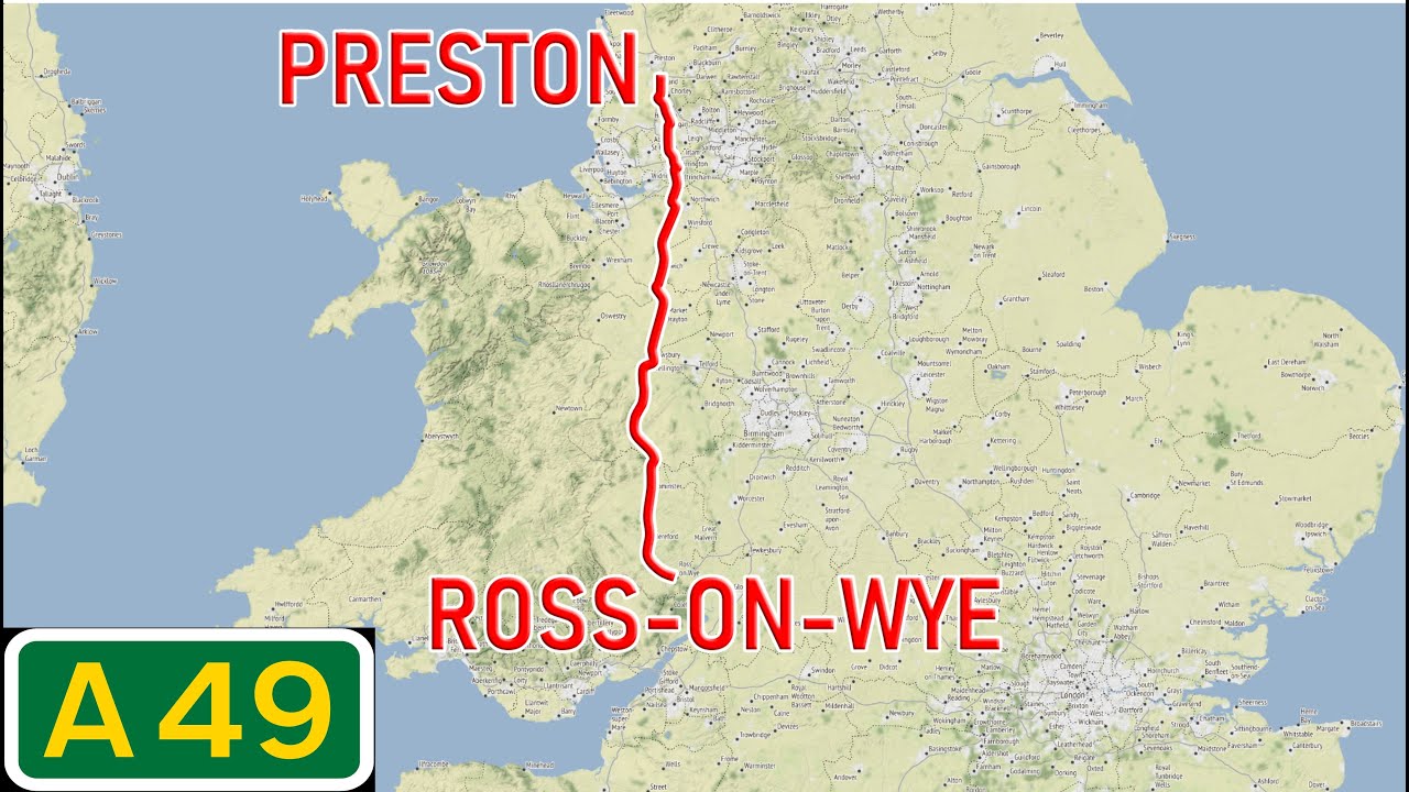 England Road Tours - A49 Preston to Ross on Wye