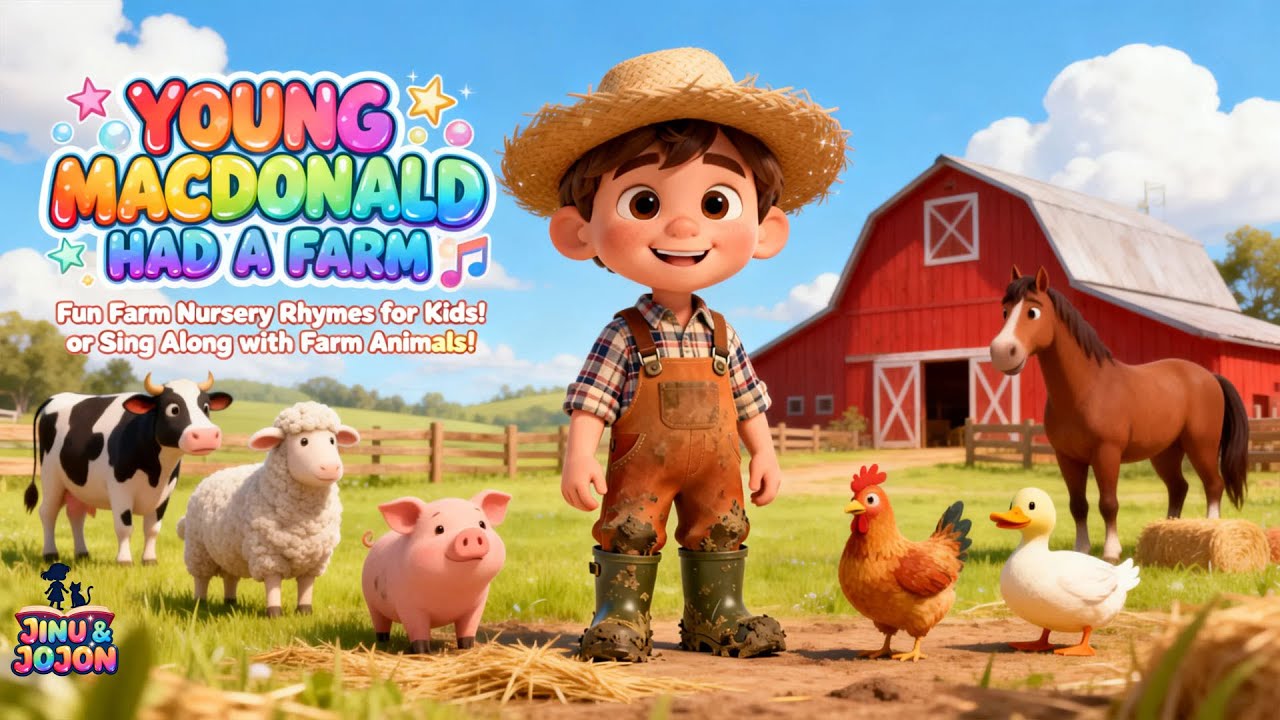 YOUNG MACDONALD HAD A FARM Nursery Rhymes Fun Farm Adventure for Kids 🌾🎵
