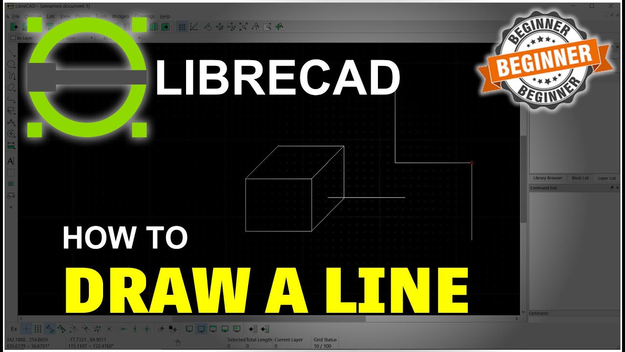 Учебное пособие по рисованию линий в LibreCAD