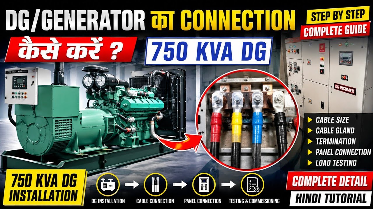 DG/Generator ka connection kaise karen | 750 kva DG connection | DG Installation & cable connection