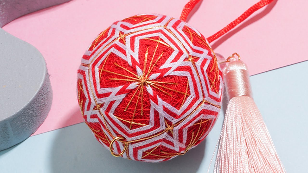 淘宝【青沐手工】“幸运星 红”手鞠球视频教学 Lucky star red temari DIY Tutorial