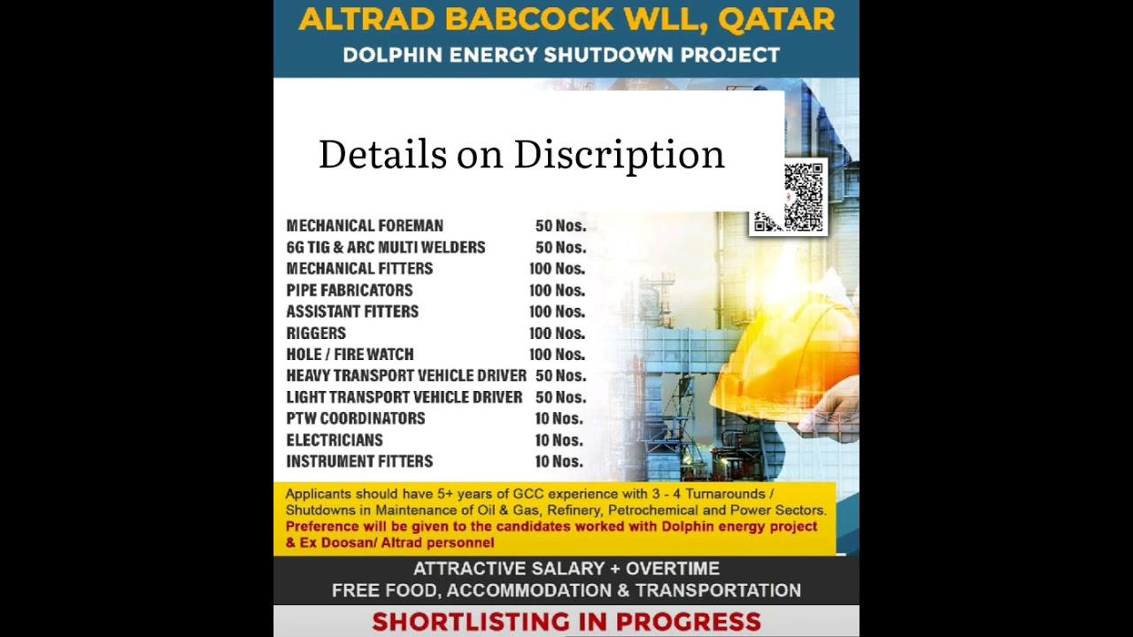 Oil and gas jobs in Qatar - Large recruitment.....