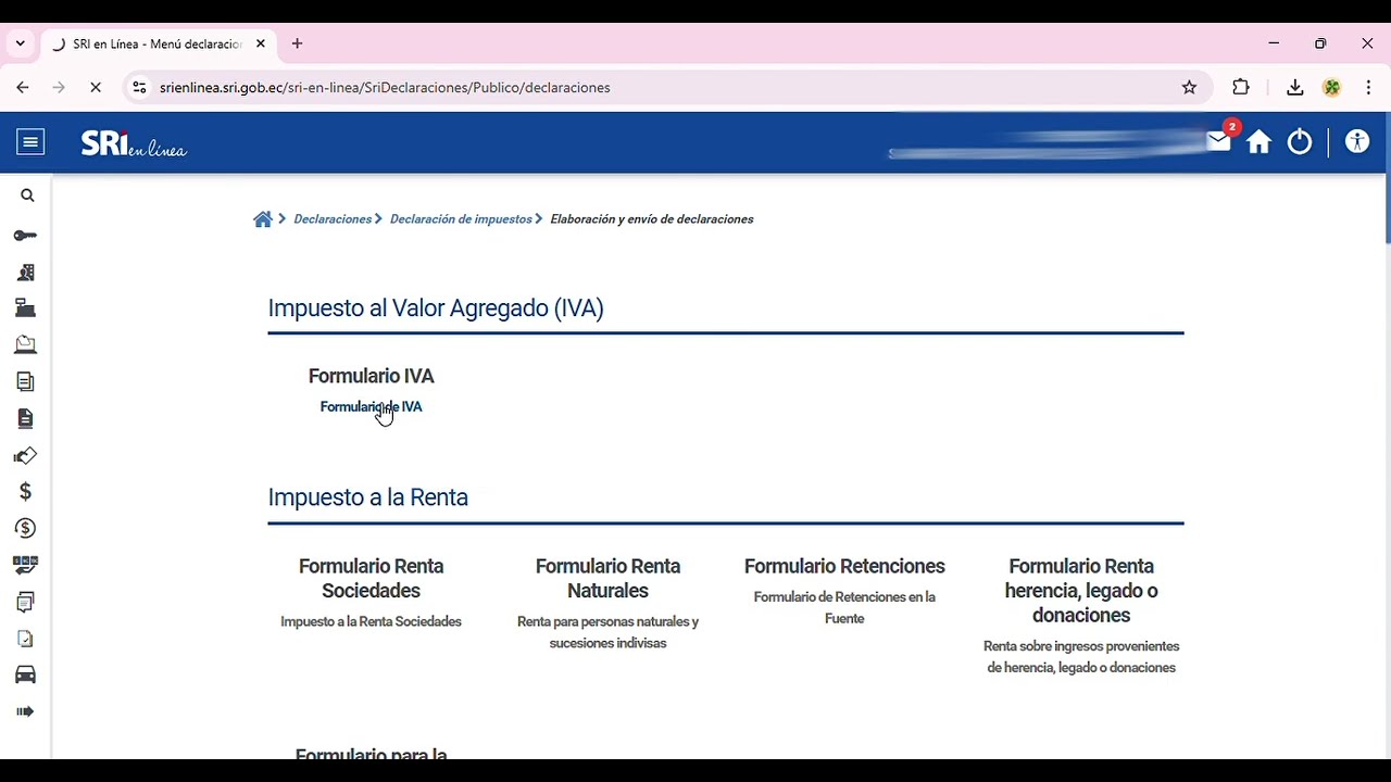 Como realizar la declaración de IVA al SRI en cero