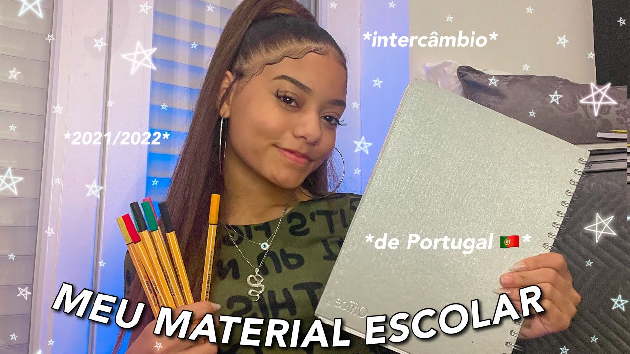 MEU MATERIAL ESCOLAR 2021/2022 * intercâmbio em Portugal 🇵🇹 * - Larah time