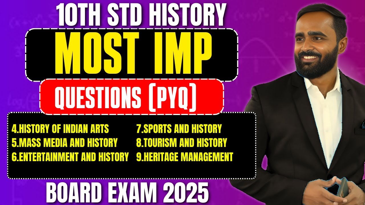 Most Important Questions|10th STD History|PYQ|Board Exam 2025|Pradeep Giri Sir
