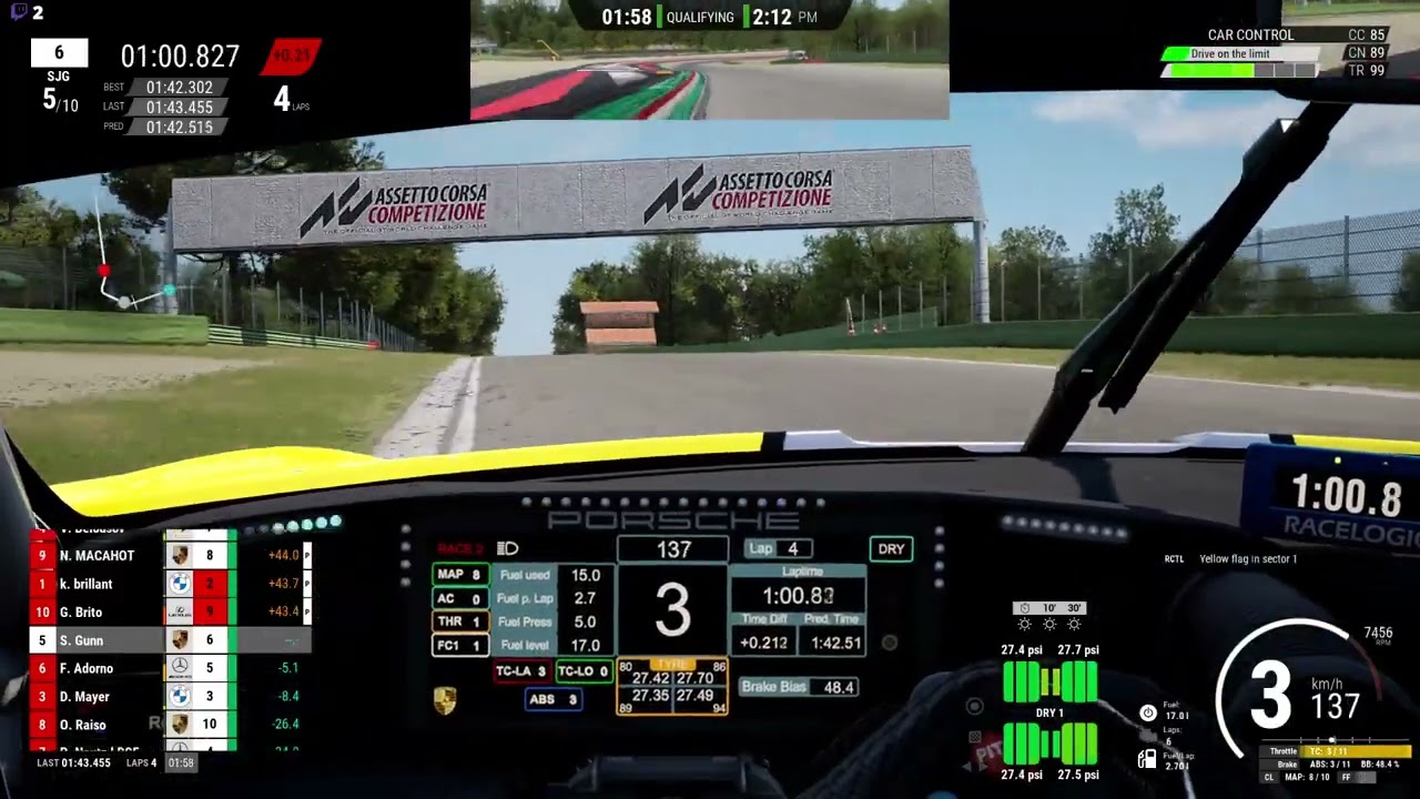 Hard top tier drivers race on Imola (40 min) | Assetto Corsa Competizione | LowFuelMotorsport.com