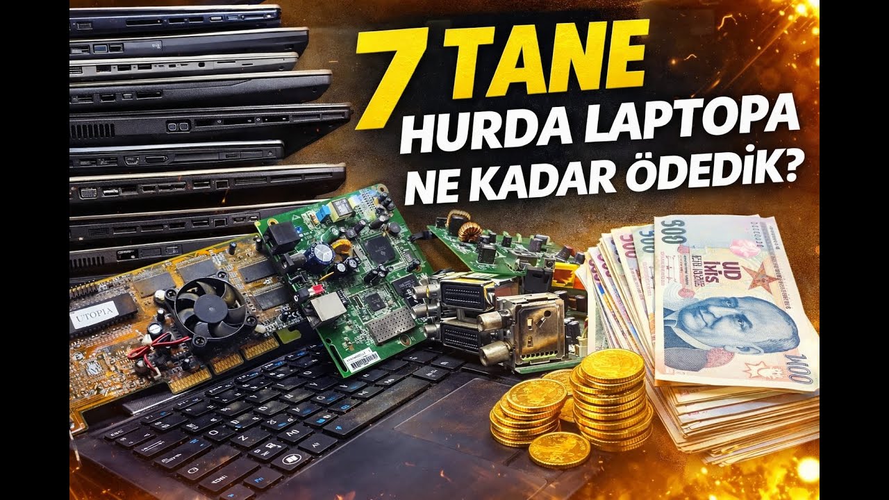 Bugün sabah bit pazarından 7 adet hurda laptop, eski ekran kartı, modem ve BGAlı kartlar topladım.