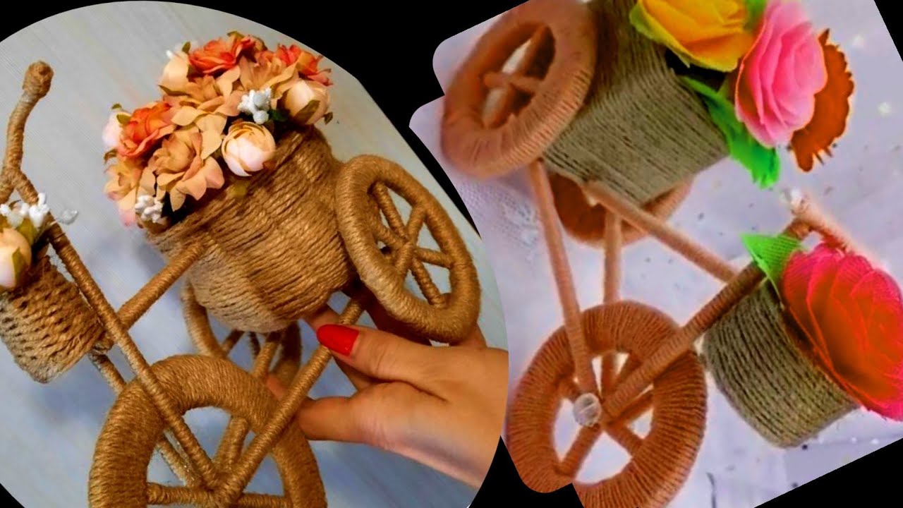 Jute Rope Flower Vase /  Jute Craft Idea / DIY Home Decor
