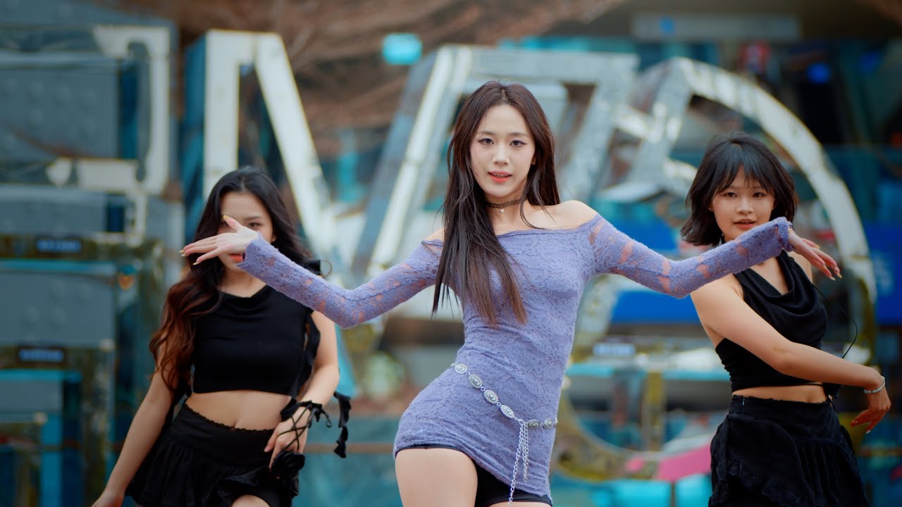 gina美晕！Pocket Locket dancecover KARINA X YUNA X SULLYOON 美林天地室外 山姆会员店广州