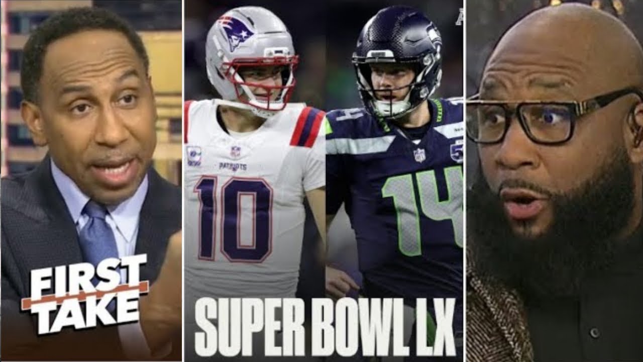 FIRST TAKE | Stephen A. vs Marcus Spears Clash Over Super Bowl LX Winner: Pats or Seahawks