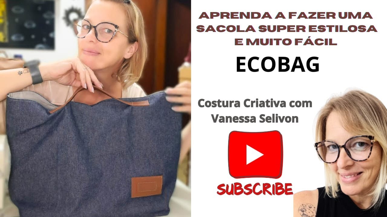Faça uma sacola linda e rápida - ECOBAG JEANS #ecobag #sacola #shoppingbag