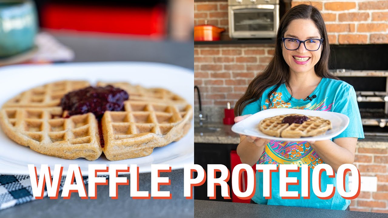 WAFFLE PROTEICO RICO EM FIBRAS | Receita de pós-treino ou lanche da tarde | Verônica Laino