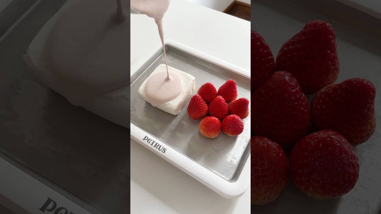 Make frozen ice cream with me #asmr #asmrfood #icecream #strawberry #yogurt #satisfying