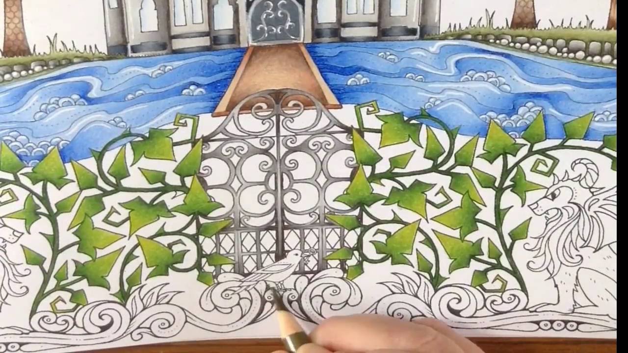 Part 6 - how to color leaves and the ground - coloring book enchanted forest - prismacolor pencils