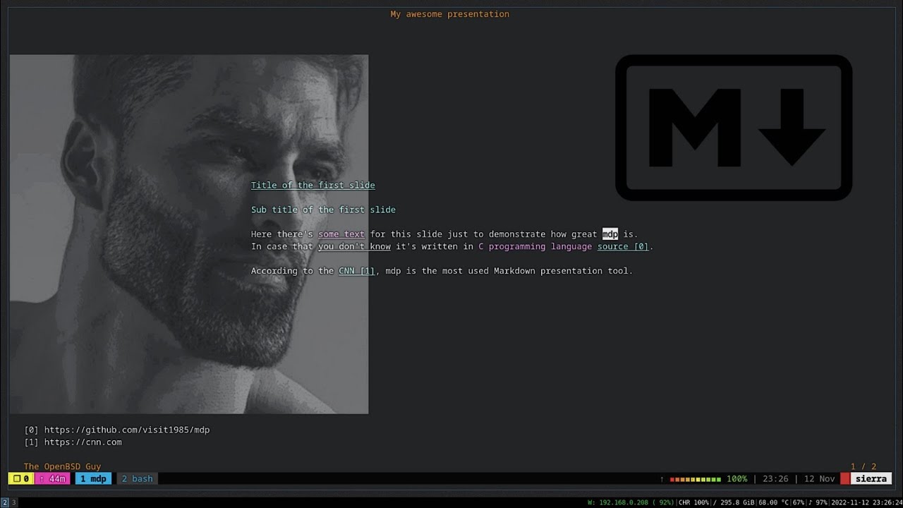 Создание презентации Markdown в терминале с помощью mdp