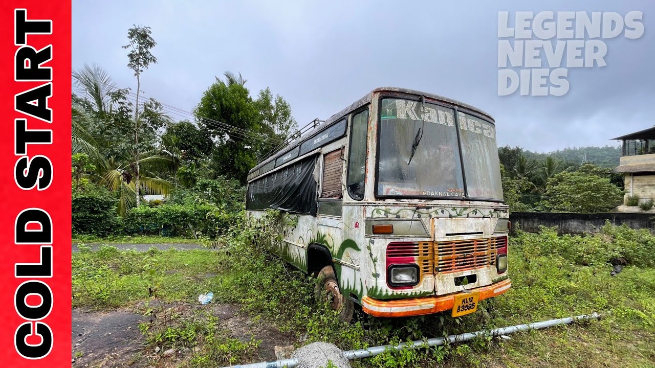 Cold Starting 20 Years Old TATA 709 Bus After Sleeping of 5 Years