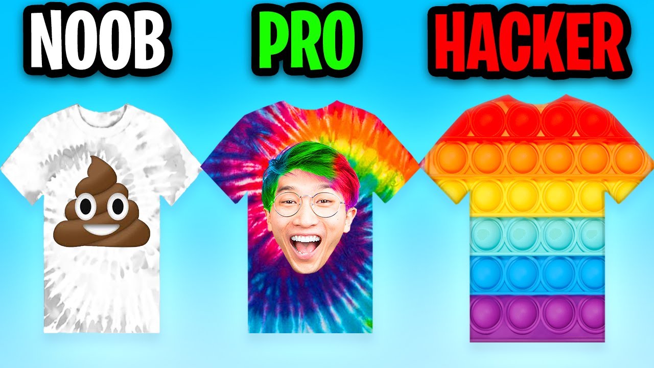 NOOB vs PRO vs HACKER In TIE DYE!? (SATISFYING APP GAME! *ALL LEVELS*)