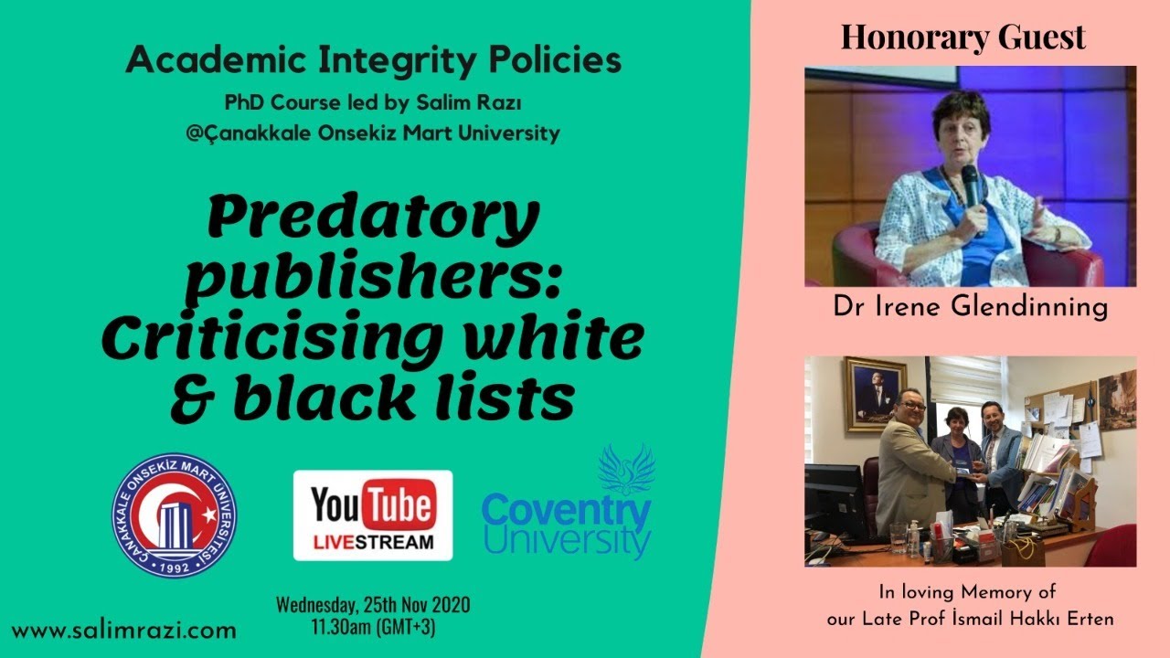 Week 8: Predatory publishers: Criticising white and black lists
