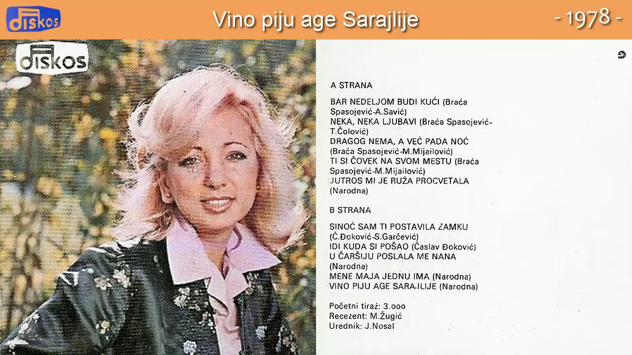 Mersa Miljkovic Meri - Vino piju age Sarajlije - (Audio 1978)