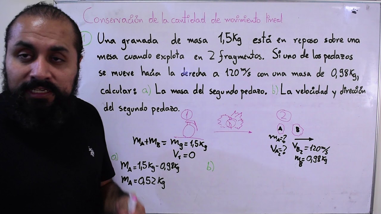 ¡Cómo calcular la velocidad en un ejercicio de conservación de momento lineal! Ejercicio 1