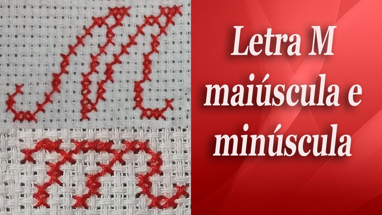 Letra M em ponto cruz (avesso perfeito)-Passo a passo para iniciantes