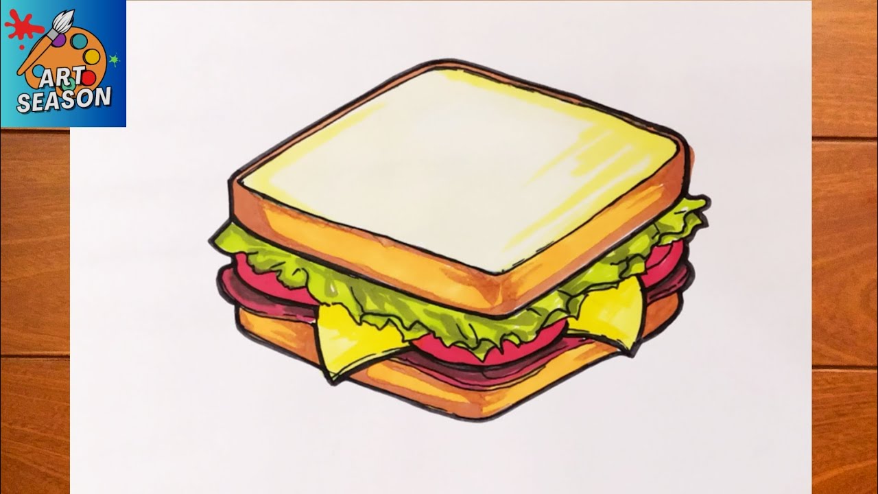 How to Draw a Sandwich Step by Step